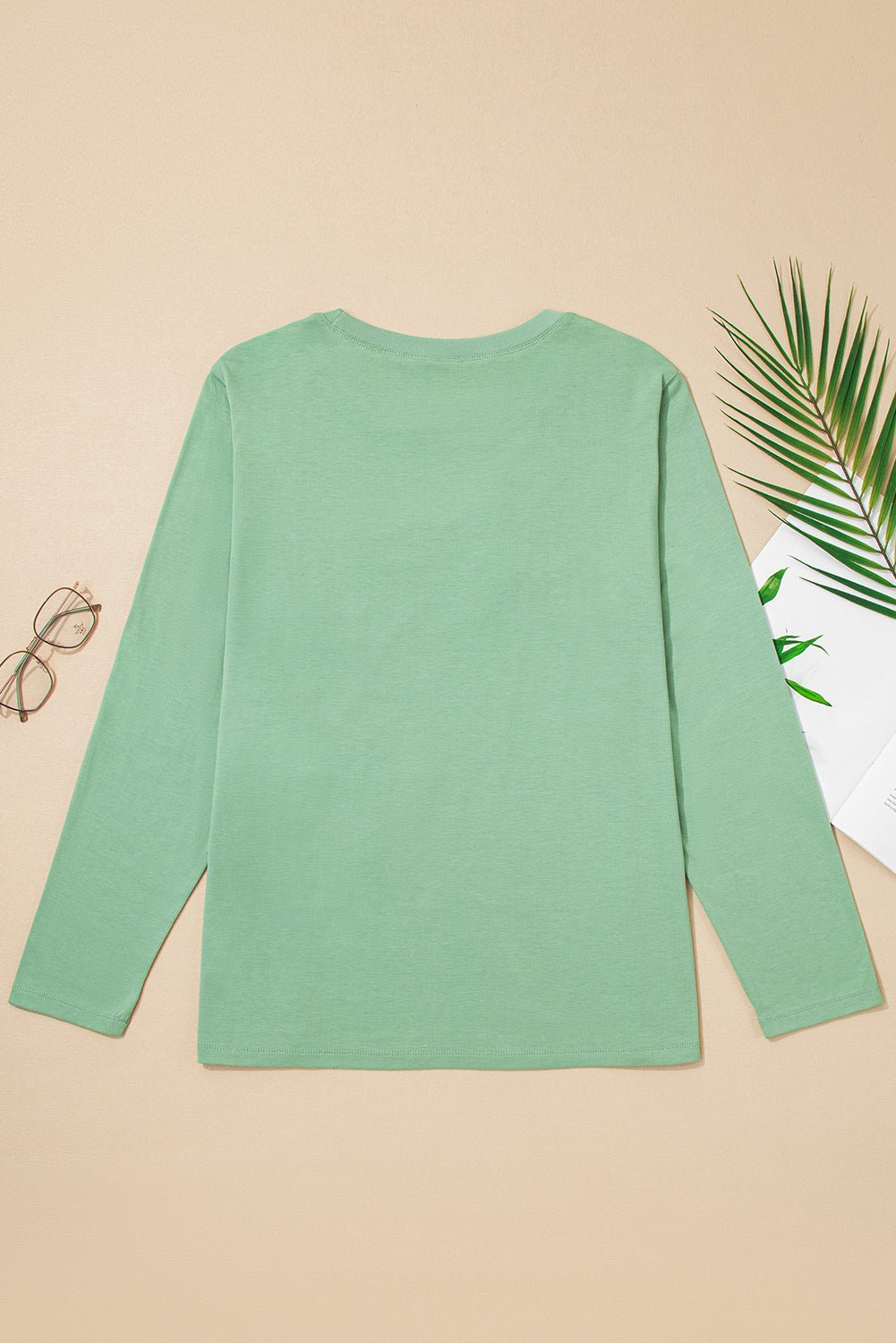 Plus Size Floral Applique Mineral Wash Long Sleeve Top - Rooted & Reckless Co.
