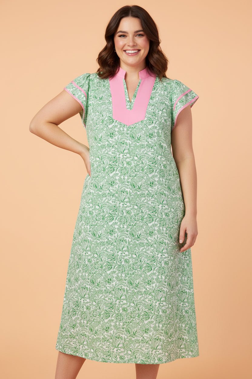 Plus Size Floral Flutter Sleeve Kaftan Maxi Dress - Rooted & Reckless Co.