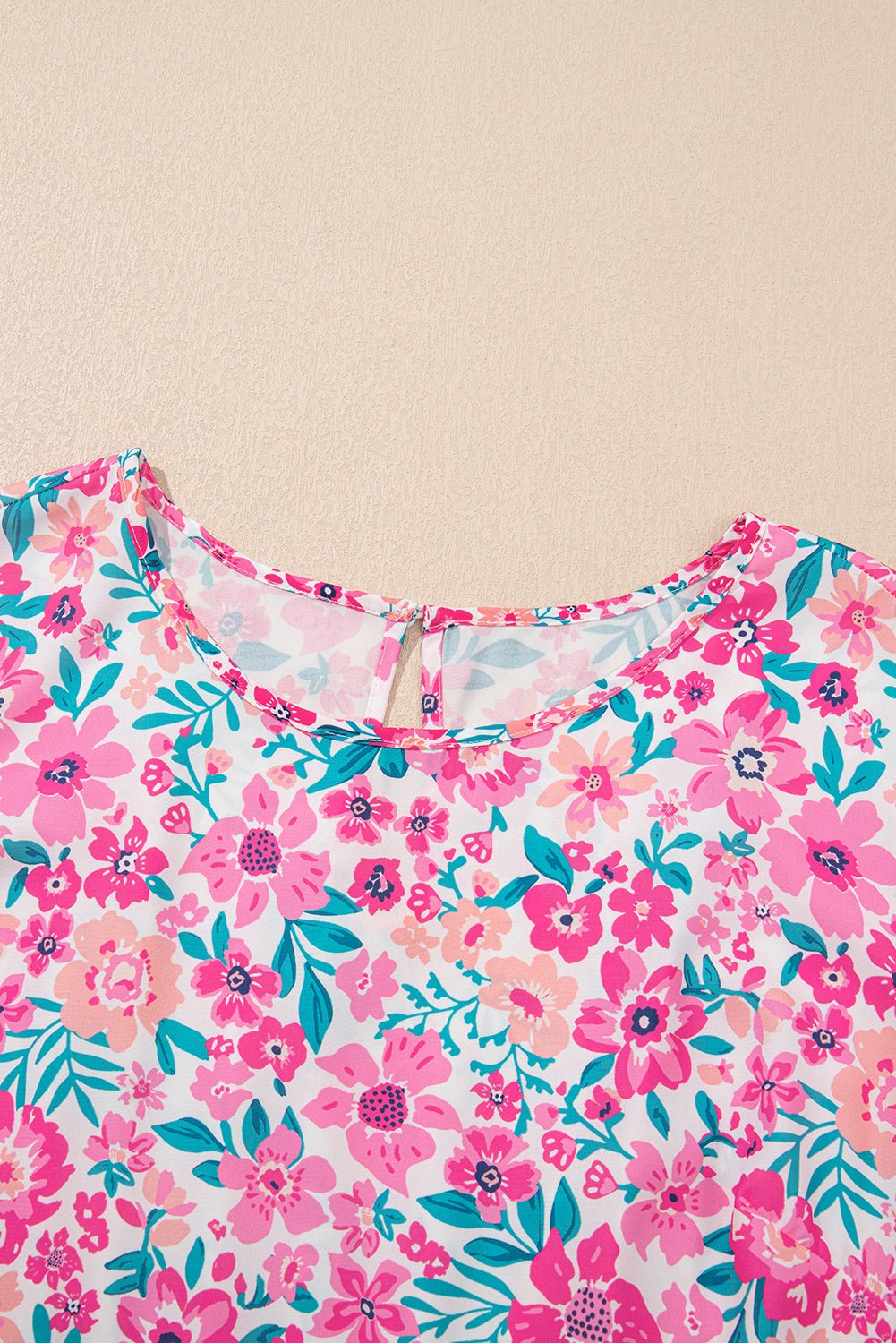 Plus Size Floral Frilled Short Sleeve Mini Dress - Rooted & Reckless Co.
