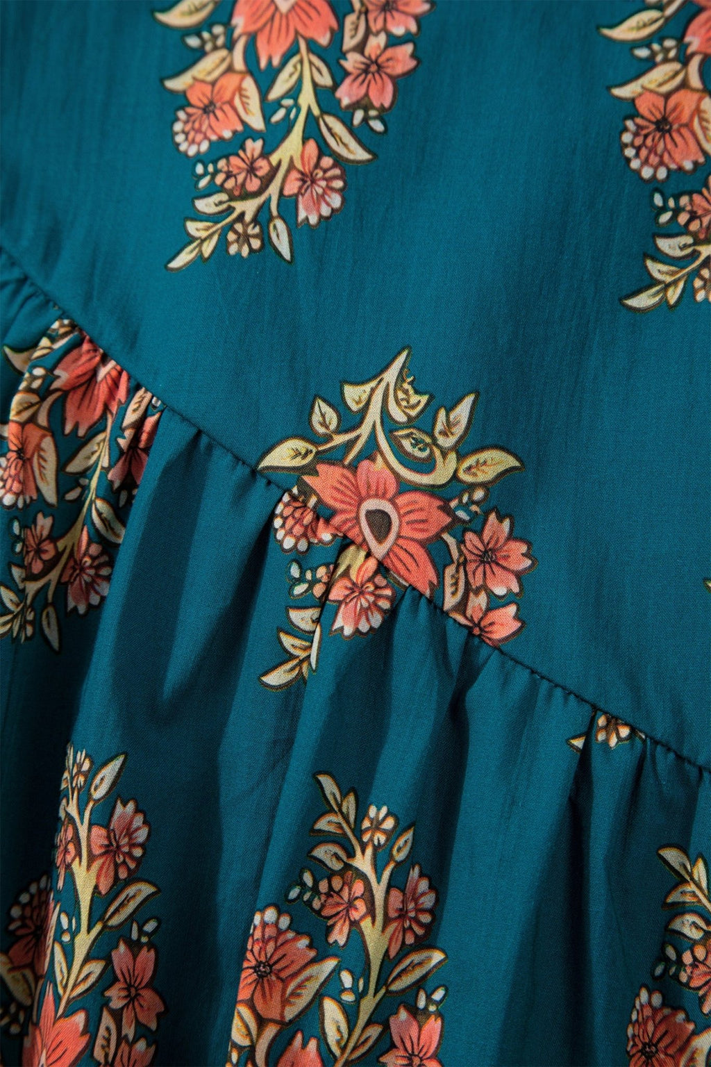 Plus Size Floral Lace Trim Pleated Buttoned Shirt - Rooted & Reckless Co.