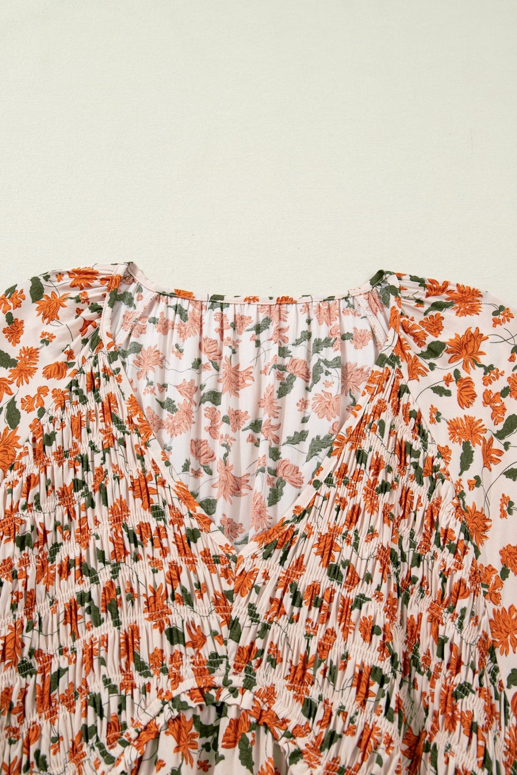 Plus Size Floral Long Sleeve V-Neck Babydoll Dress - Rooted & Reckless Co.