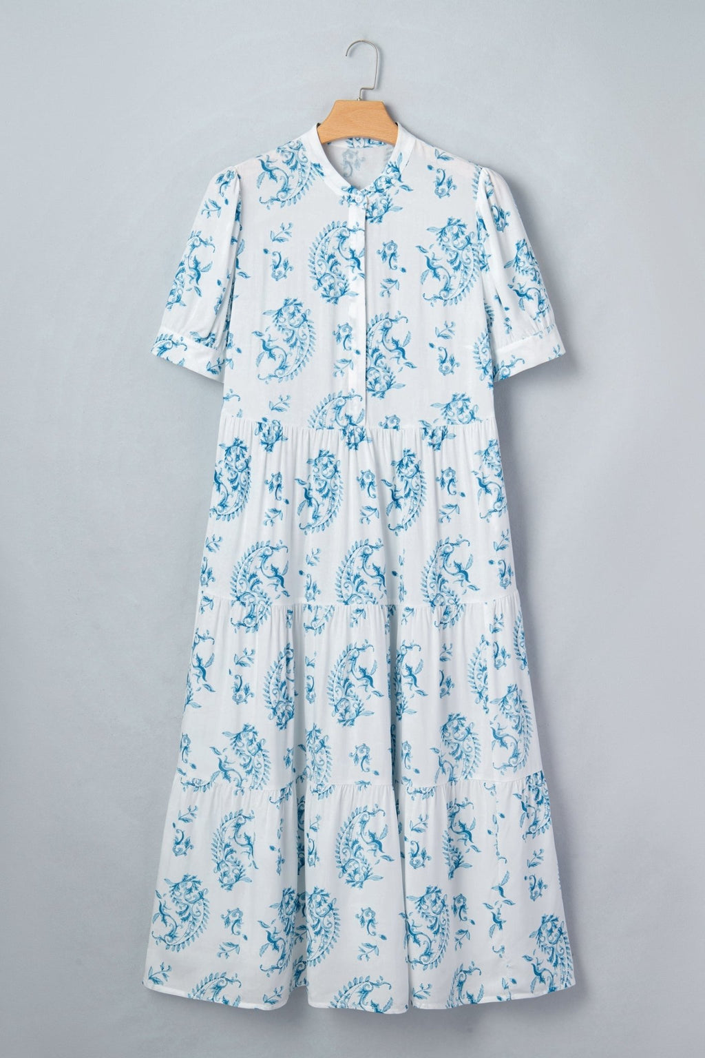 Plus Size Floral Paisley Tiered Maxi Dress - Rooted & Reckless Co.