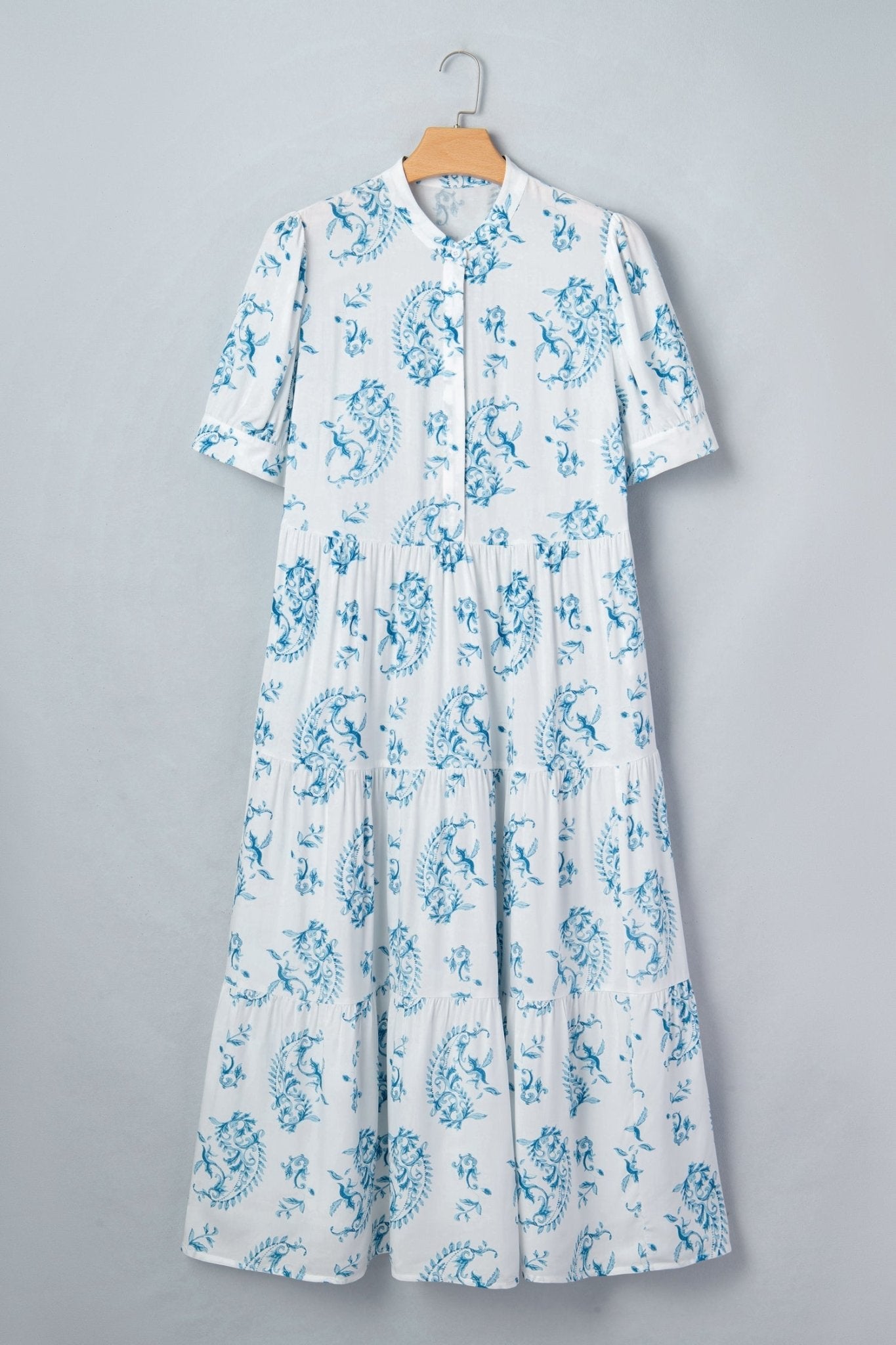 Plus Size Floral Paisley Tiered Maxi Dress - Rooted & Reckless Co.