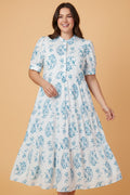 Plus Size Floral Paisley Tiered Maxi Dress - Rooted & Reckless Co.