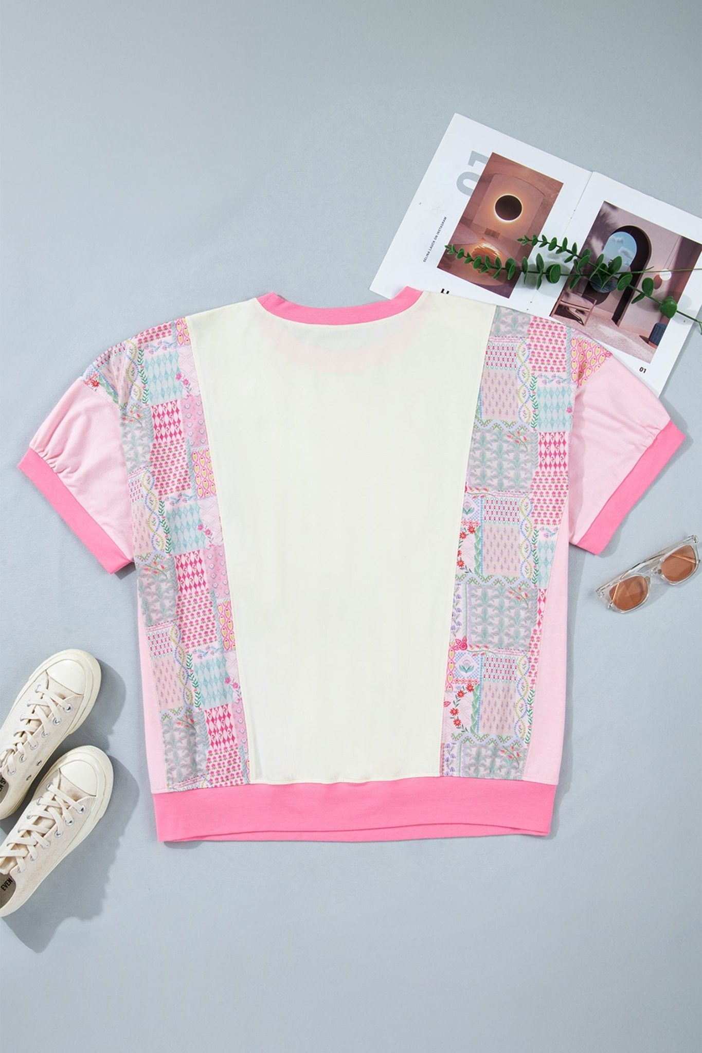 Plus Size Floral Patchwork Embroidered T-Shirt - Rooted & Reckless Co.