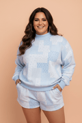 Plus Size Floral Patchwork Pullover and Shorts Set - Rooted & Reckless Co.