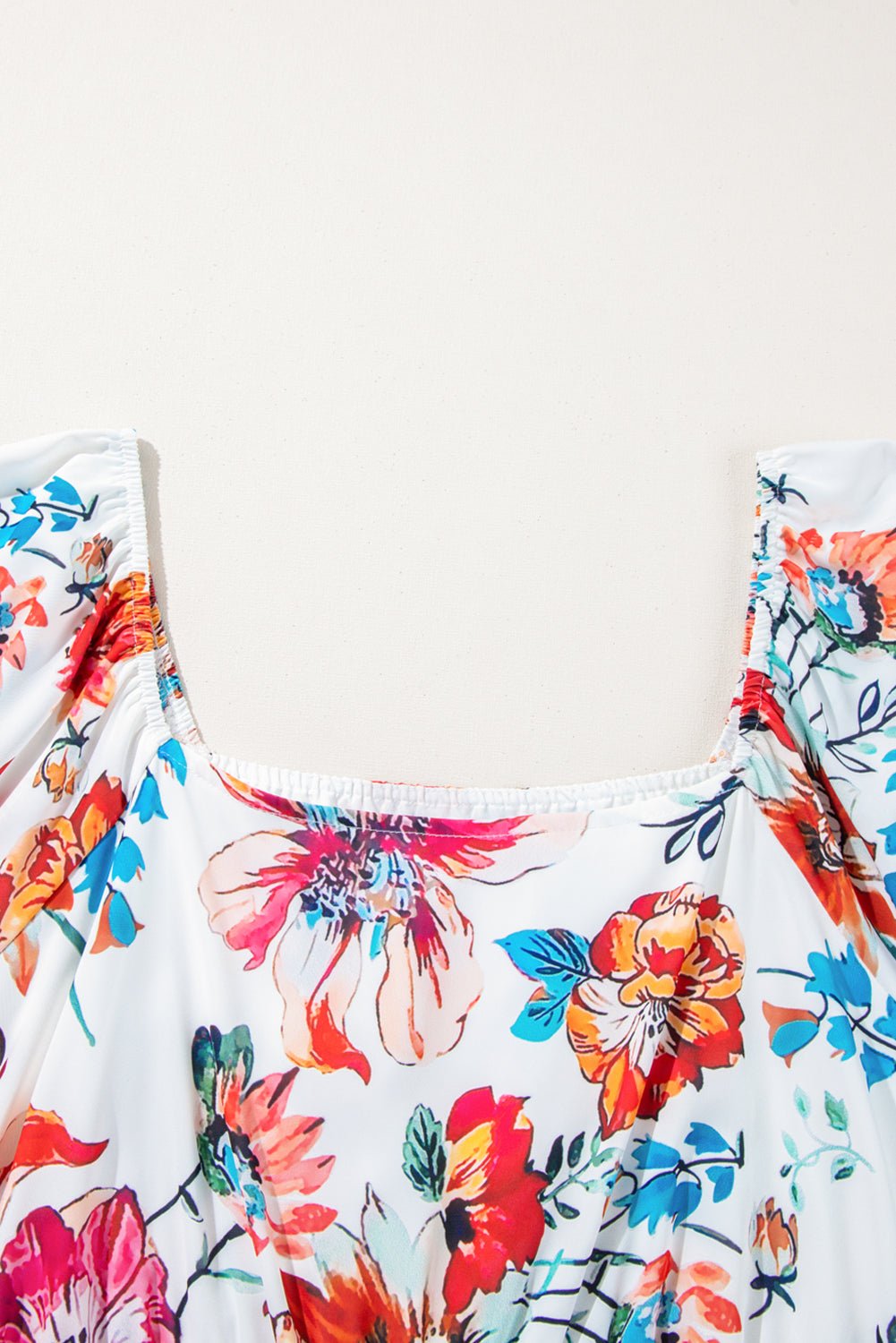 Plus Size Floral Puff Sleeve Midi Dress - Rooted & Reckless Co.