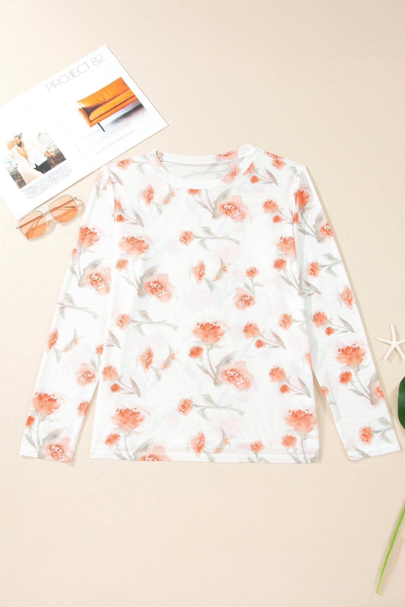Plus Size Floral Sheer Mesh Long Sleeve Top - Rooted & Reckless Co.
