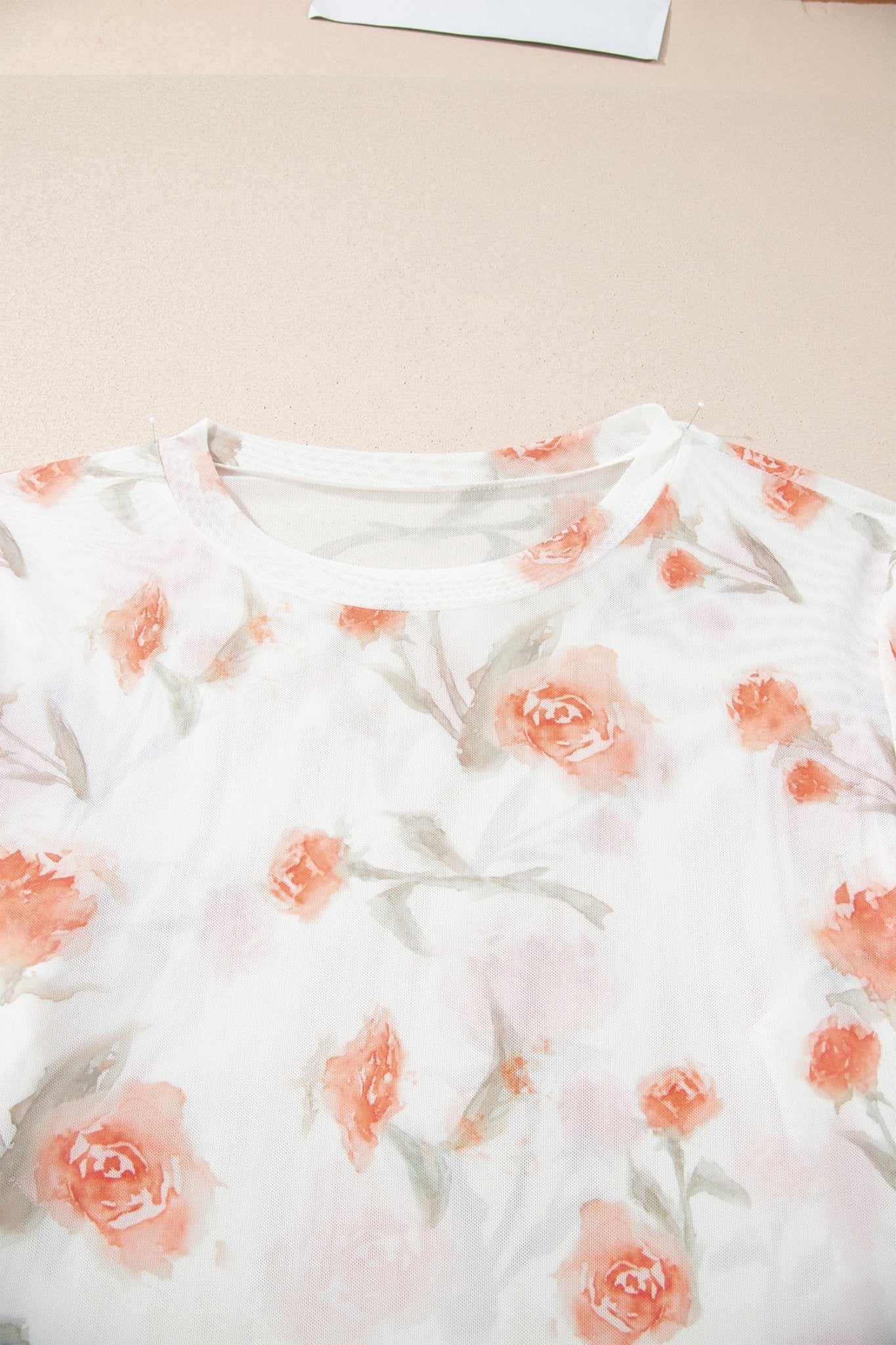 Plus Size Floral Sheer Mesh Long Sleeve Top - Rooted & Reckless Co.