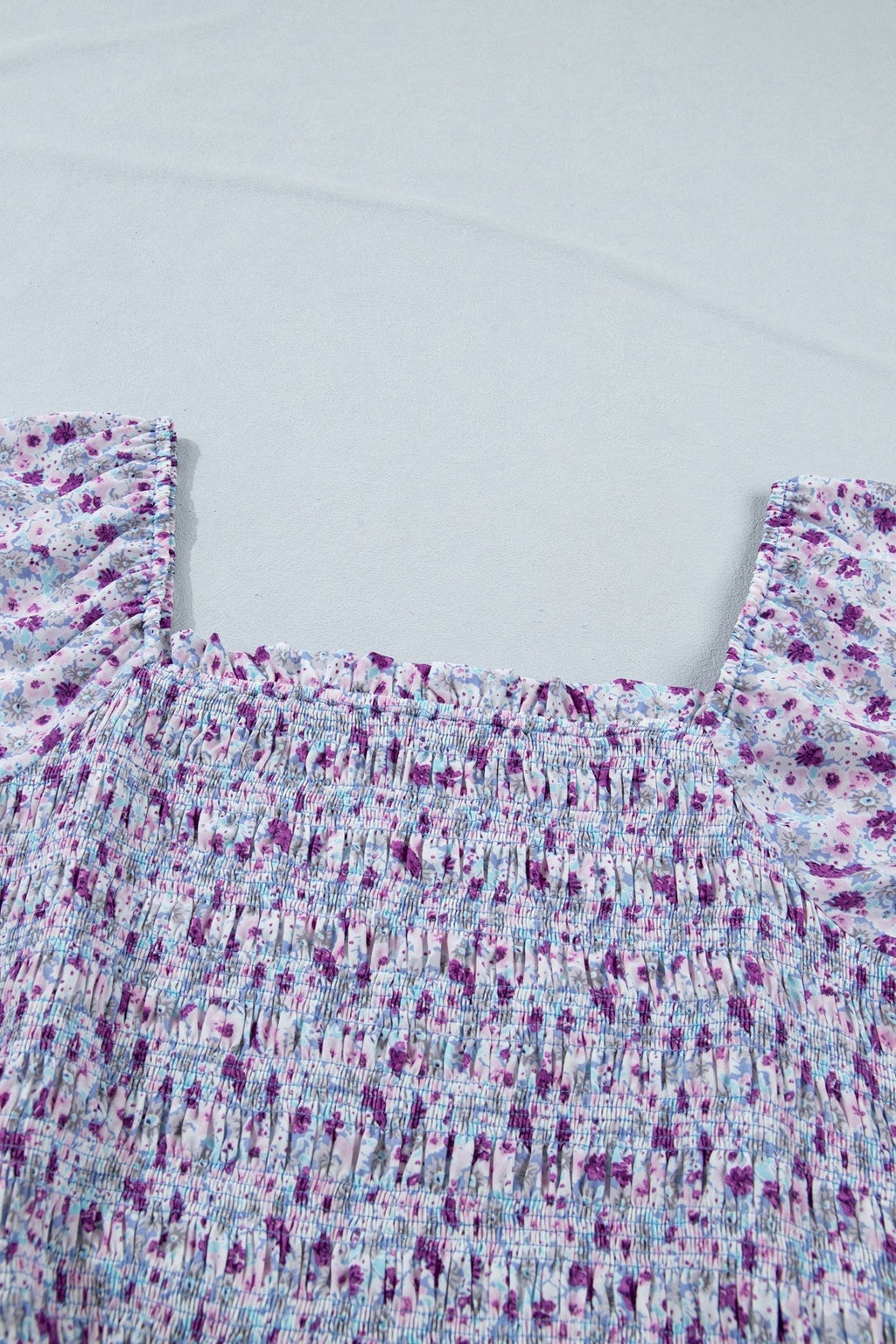 Plus Size Floral Smocked Square Neck Maxi Dress - Rooted & Reckless Co.