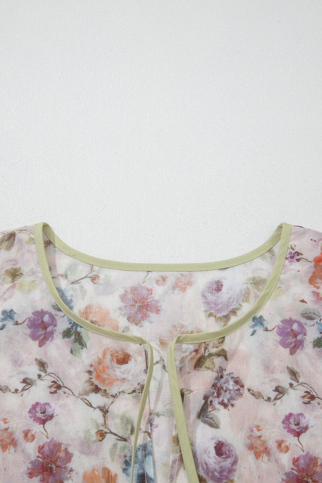 Plus Size Floral Stripe Contrast Trim Babydoll Blouse - Rooted & Reckless Co.