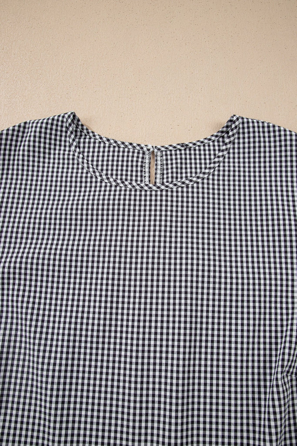 Plus Size Gingham Bow Ruffle Sleeve Top - Rooted & Reckless Co.