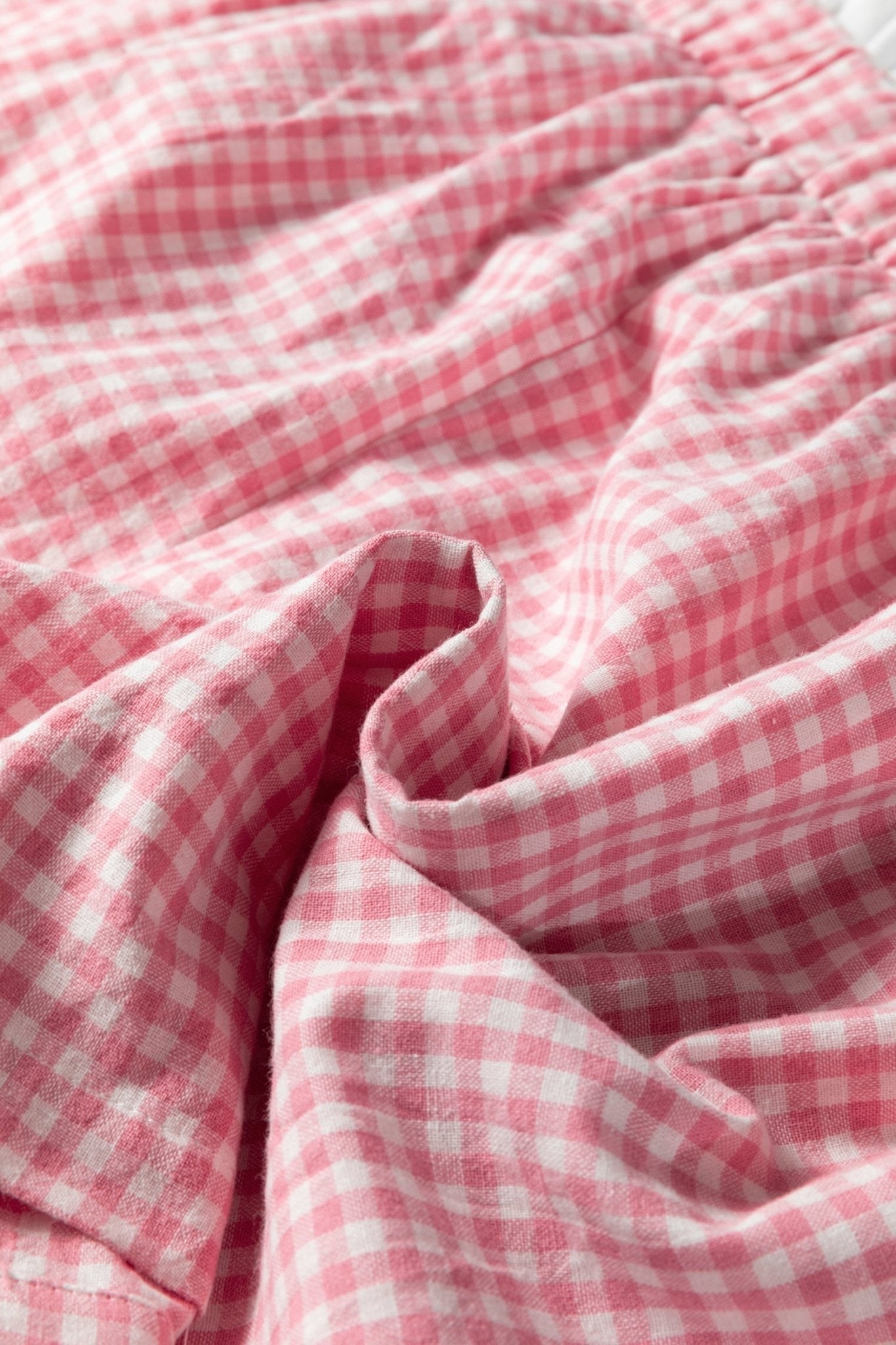 Plus Size Gingham Plaid Ruffle Contrast Trim Shorts - Rooted & Reckless Co.