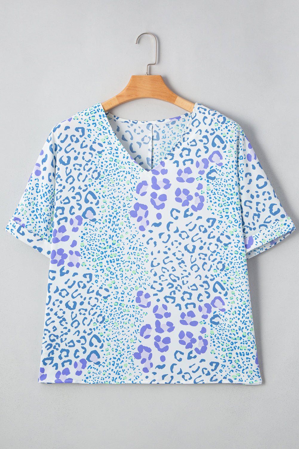 Plus Size Leopard 3/4 Sleeve V-Neck Top - Rooted & Reckless Co.