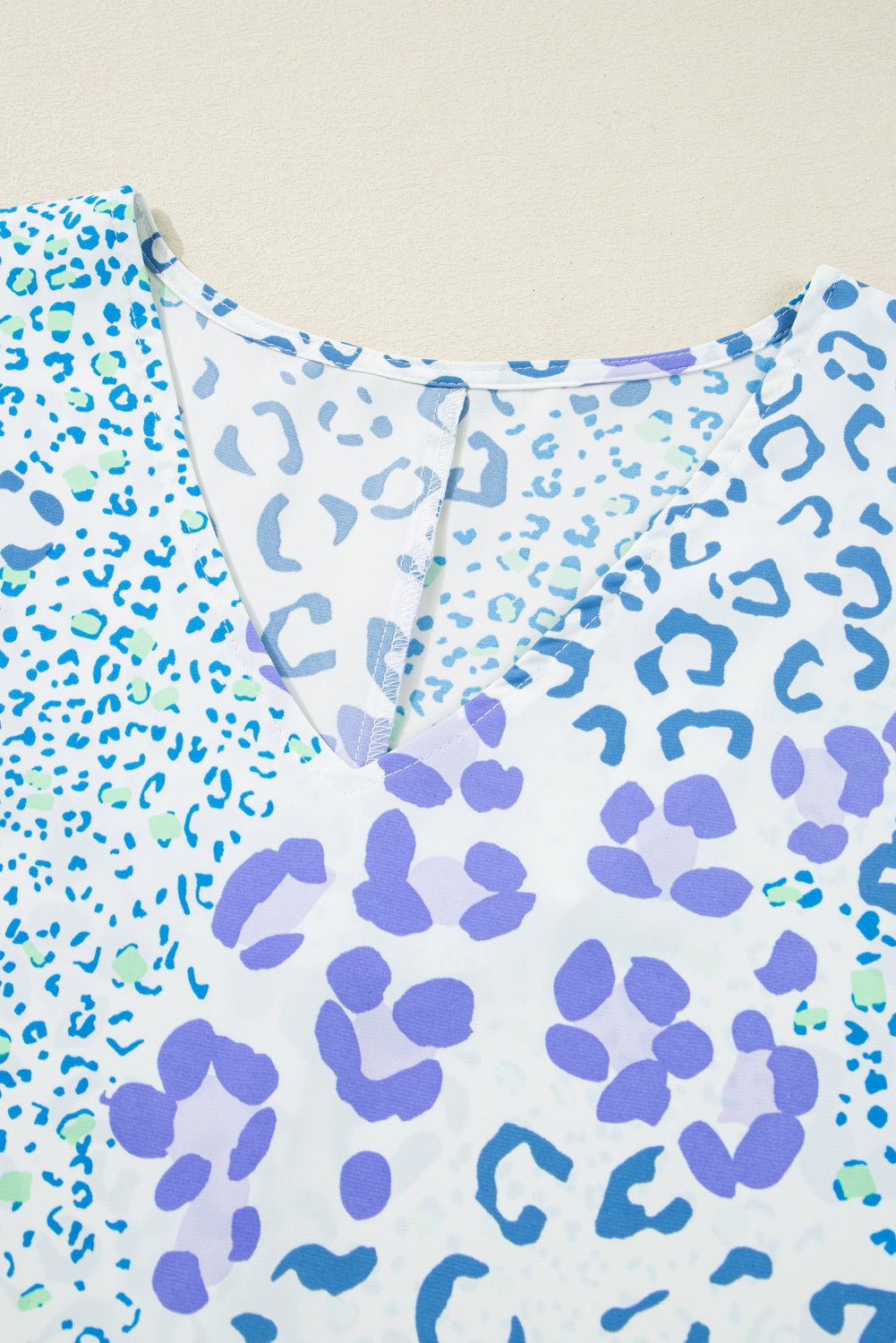 Plus Size Leopard 3/4 Sleeve V-Neck Top - Rooted & Reckless Co.