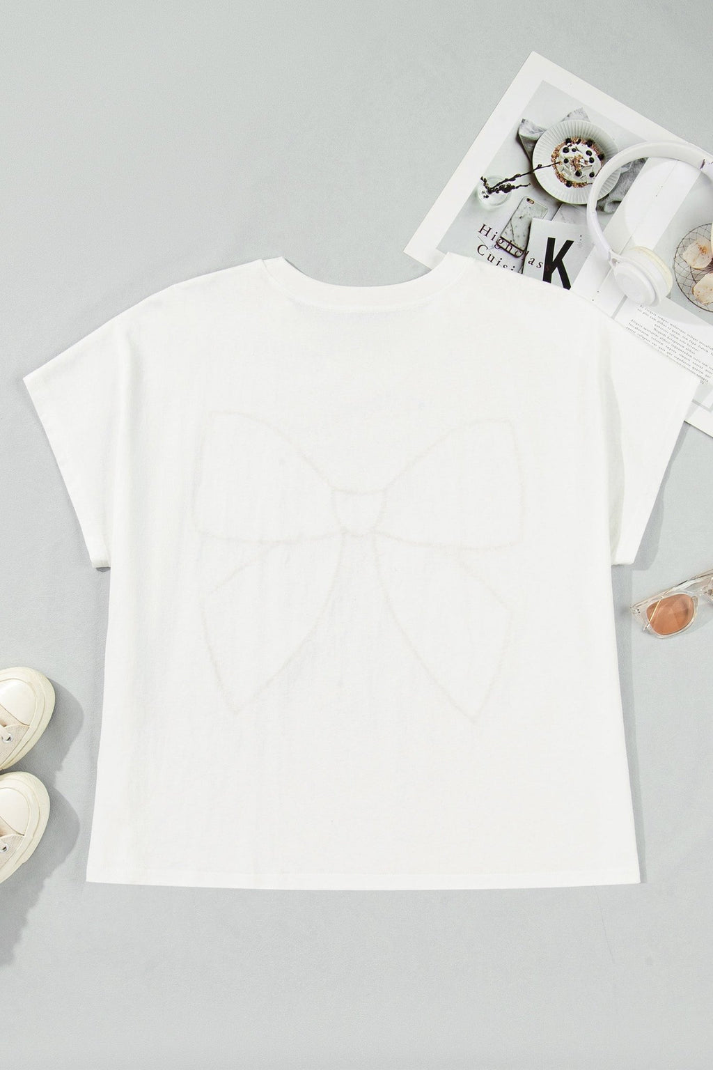 Plus Size Leopard Bow Embroidered Patch T-Shirt - Rooted & Reckless Co.