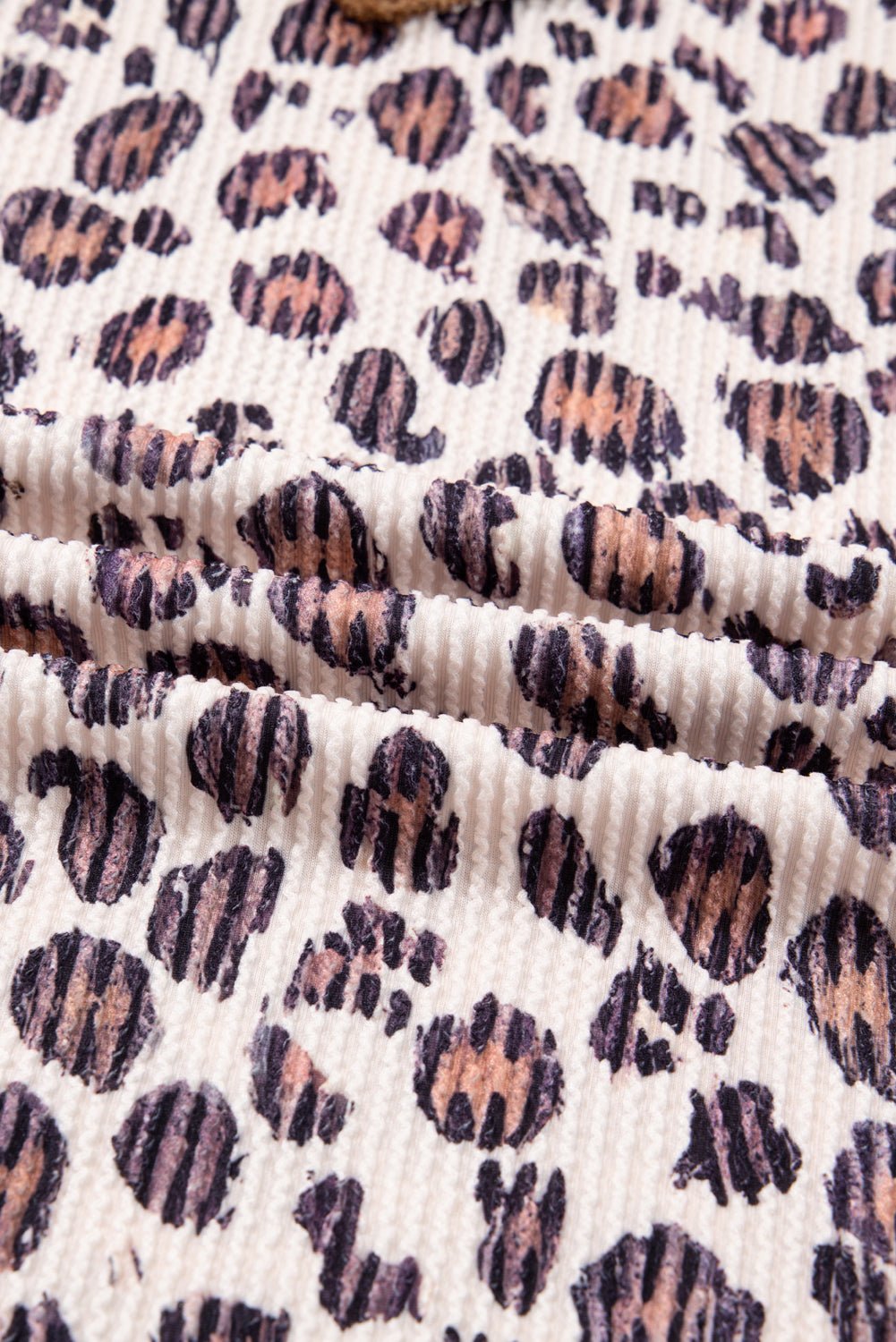 Plus Size Leopard Colorblock Ribbed V-Neck Pullover - Rooted & Reckless Co.