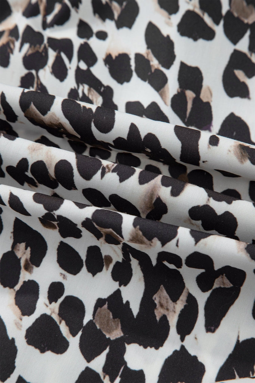 Plus Size Leopard Contrast Trim Half Button Top - Rooted & Reckless Co.