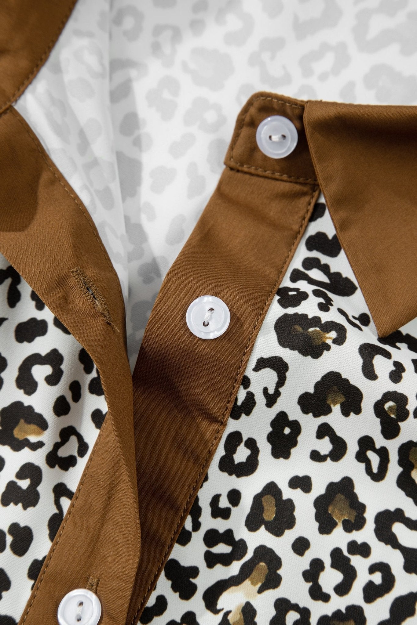 Plus Size Leopard Contrast Trim Puff Sleeve Blouse - Rooted & Reckless Co.