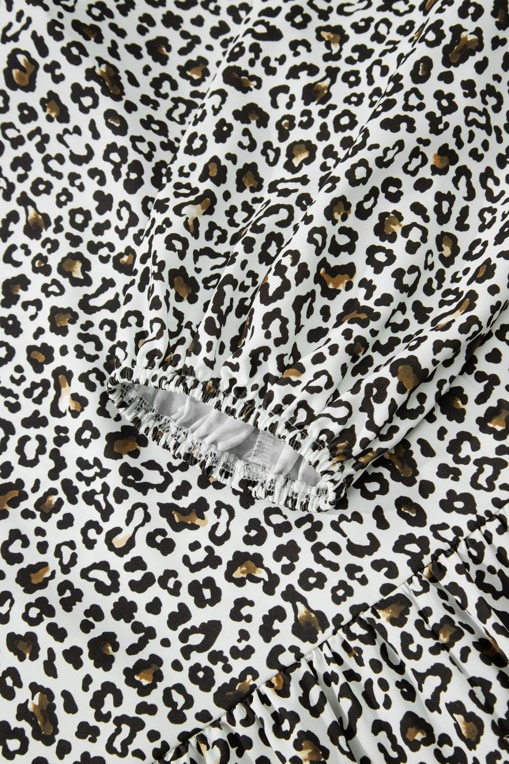 Plus Size Leopard Contrast Trim Puff Sleeve Blouse - Rooted & Reckless Co.