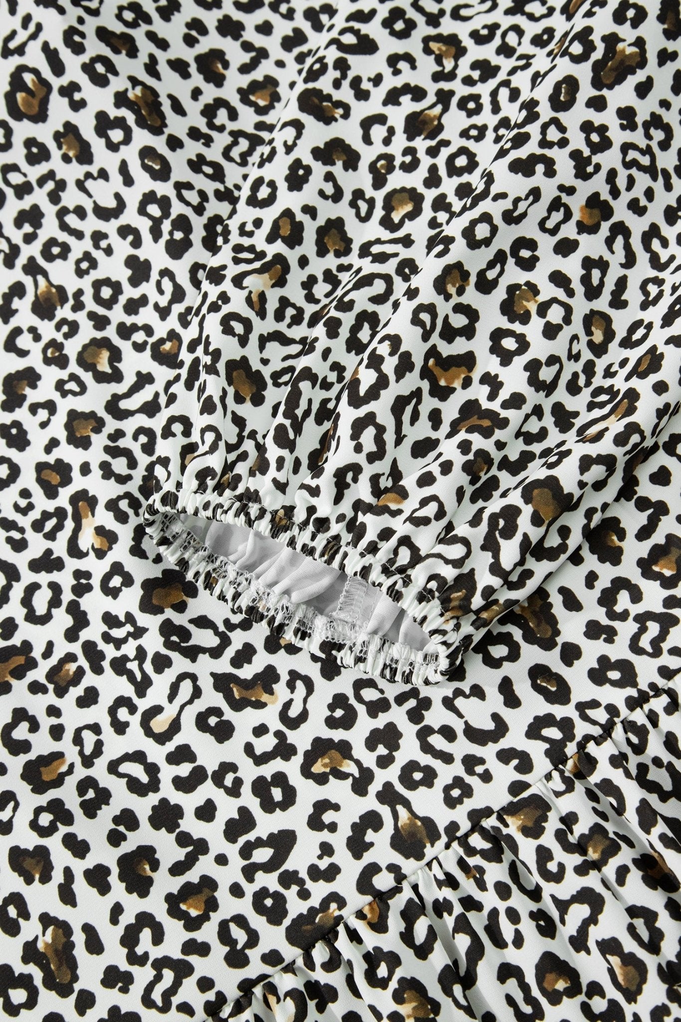 Plus Size Leopard Contrast Trim Puff Sleeve Blouse - Rooted & Reckless Co.
