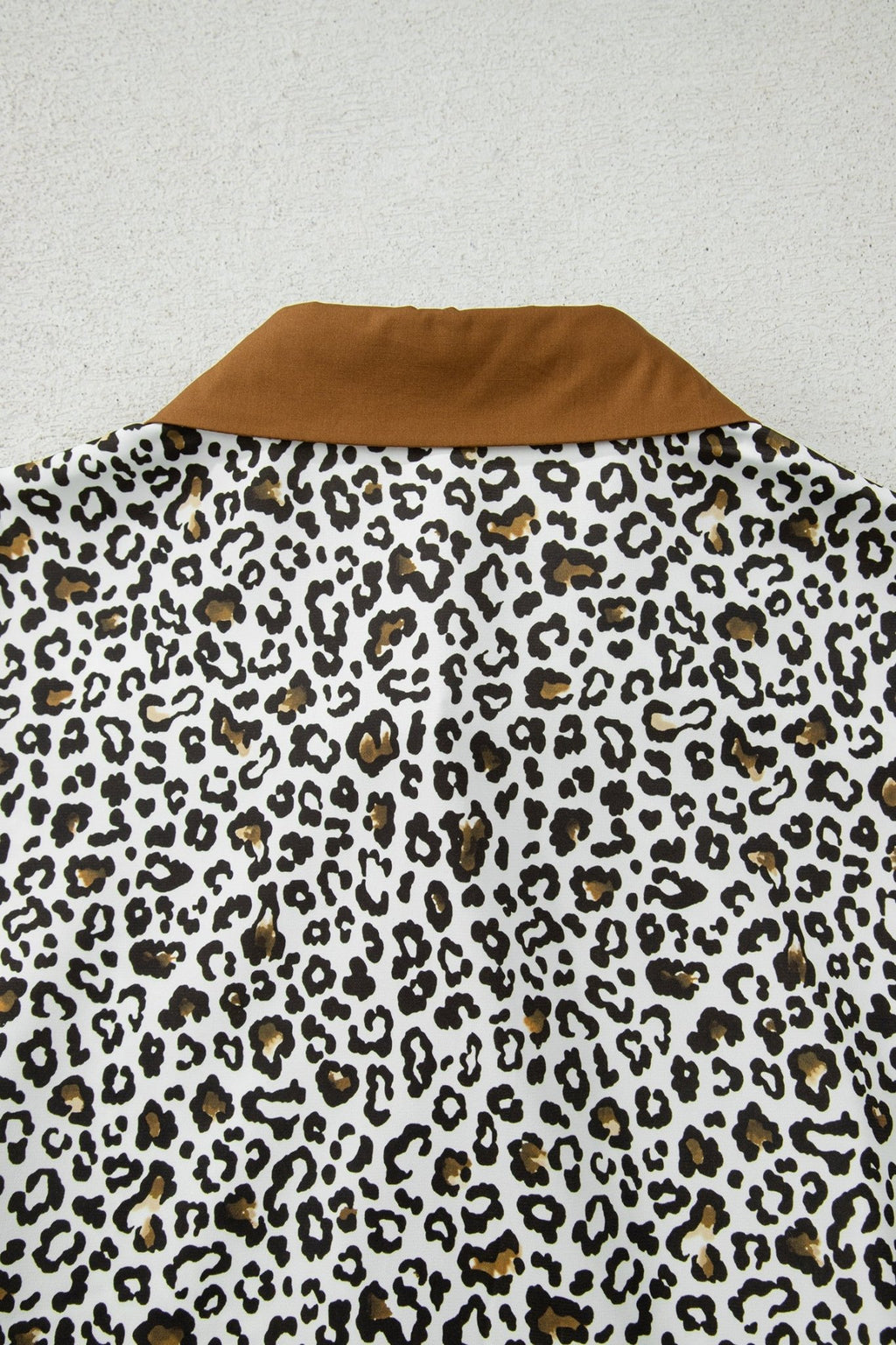 Plus Size Leopard Contrast Trim Puff Sleeve Blouse - Rooted & Reckless Co.