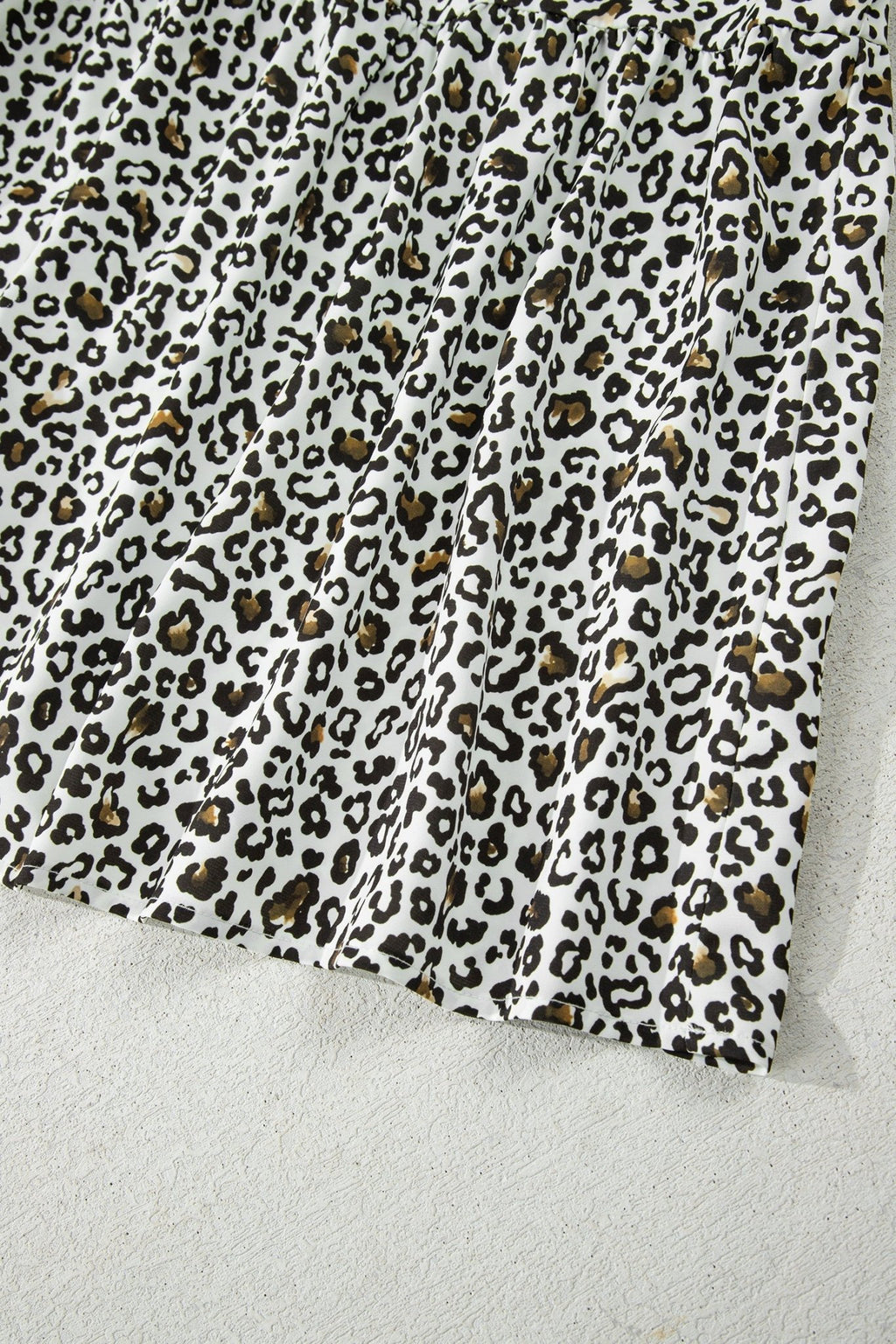 Plus Size Leopard Contrast Trim Puff Sleeve Blouse - Rooted & Reckless Co.