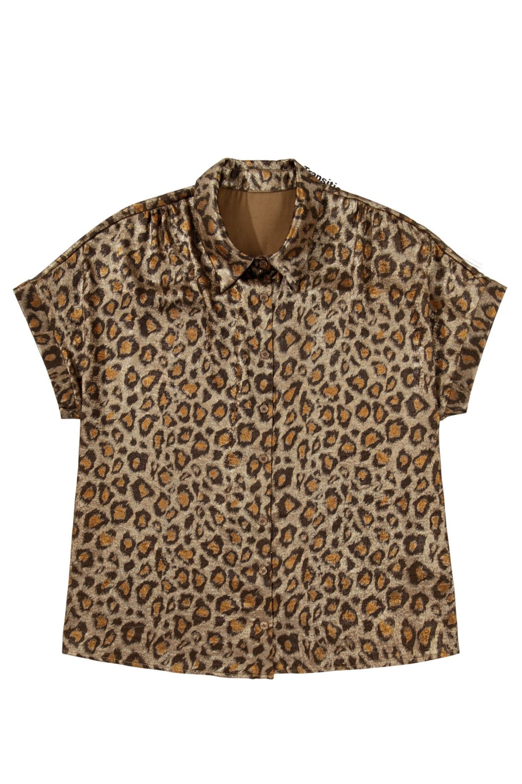 Plus Size Leopard Dolman Sleeve Buttoned Shirt - Rooted & Reckless Co.