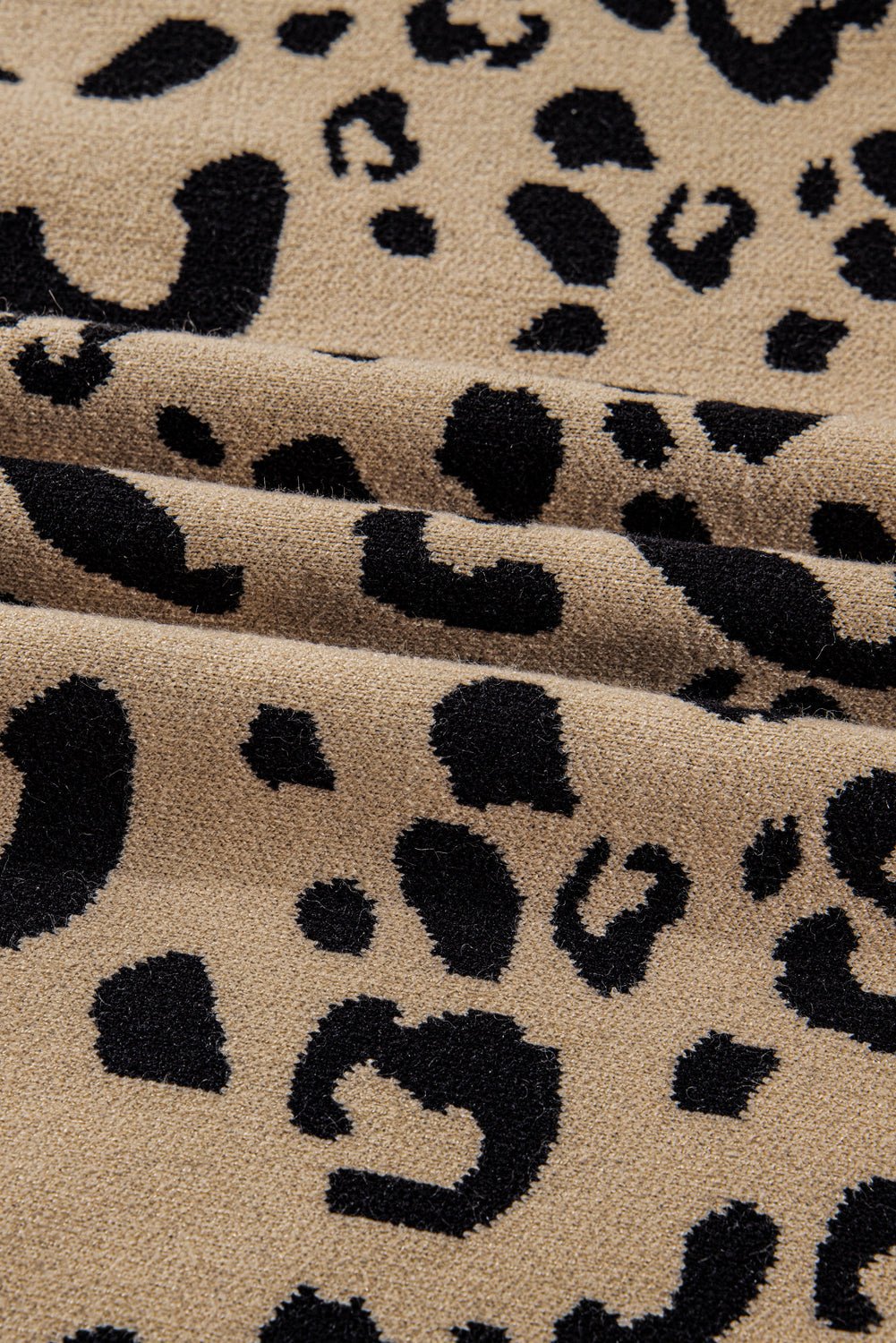 Plus Size Leopard Knit Lacy Trim Long Sleeve Sweater - Rooted & Reckless Co.