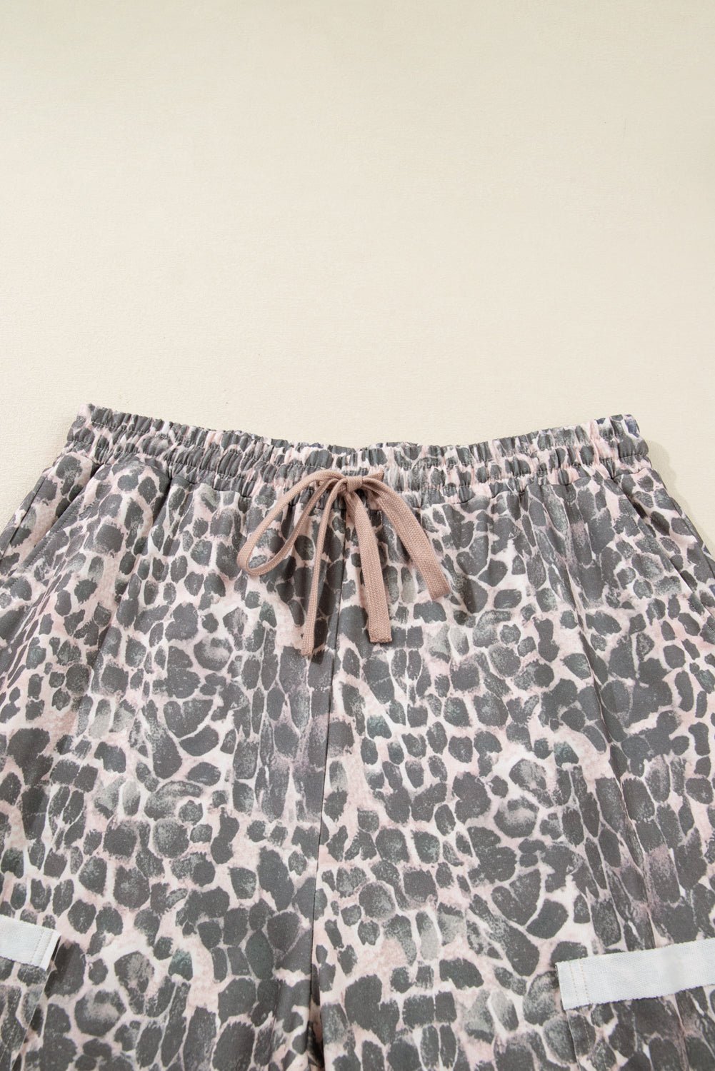 Plus Size Leopard Patch Pocket Drawstring Pants - Rooted & Reckless Co.