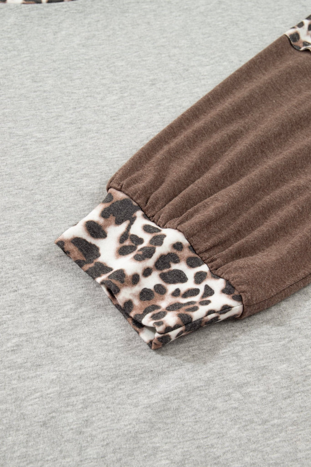 Plus Size Leopard Patchwork Dolman Sleeve Sweatshirt - Rooted & Reckless Co.