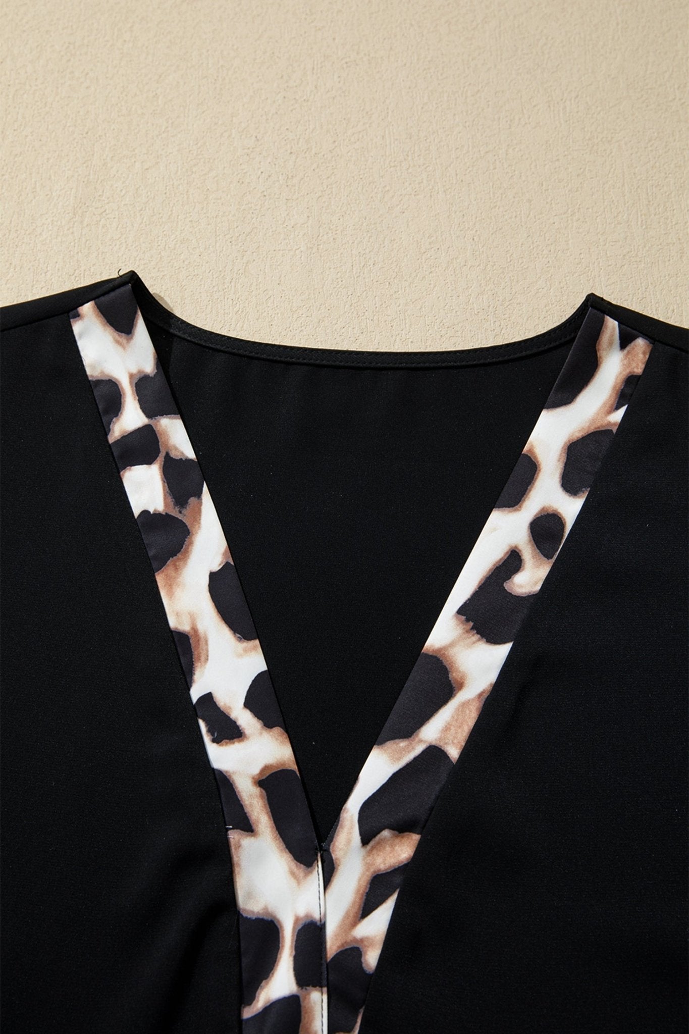 Plus Size Leopard Patchwork V-Neck Ruffle Dress - Rooted & Reckless Co.