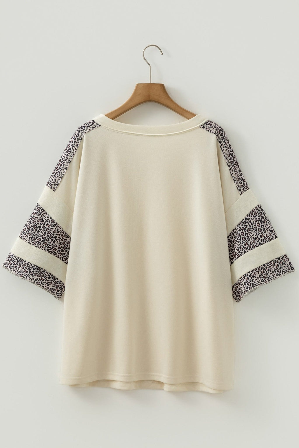 Plus Size Leopard Patchwork V-Neck Short Sleeve Top - Rooted & Reckless Co.