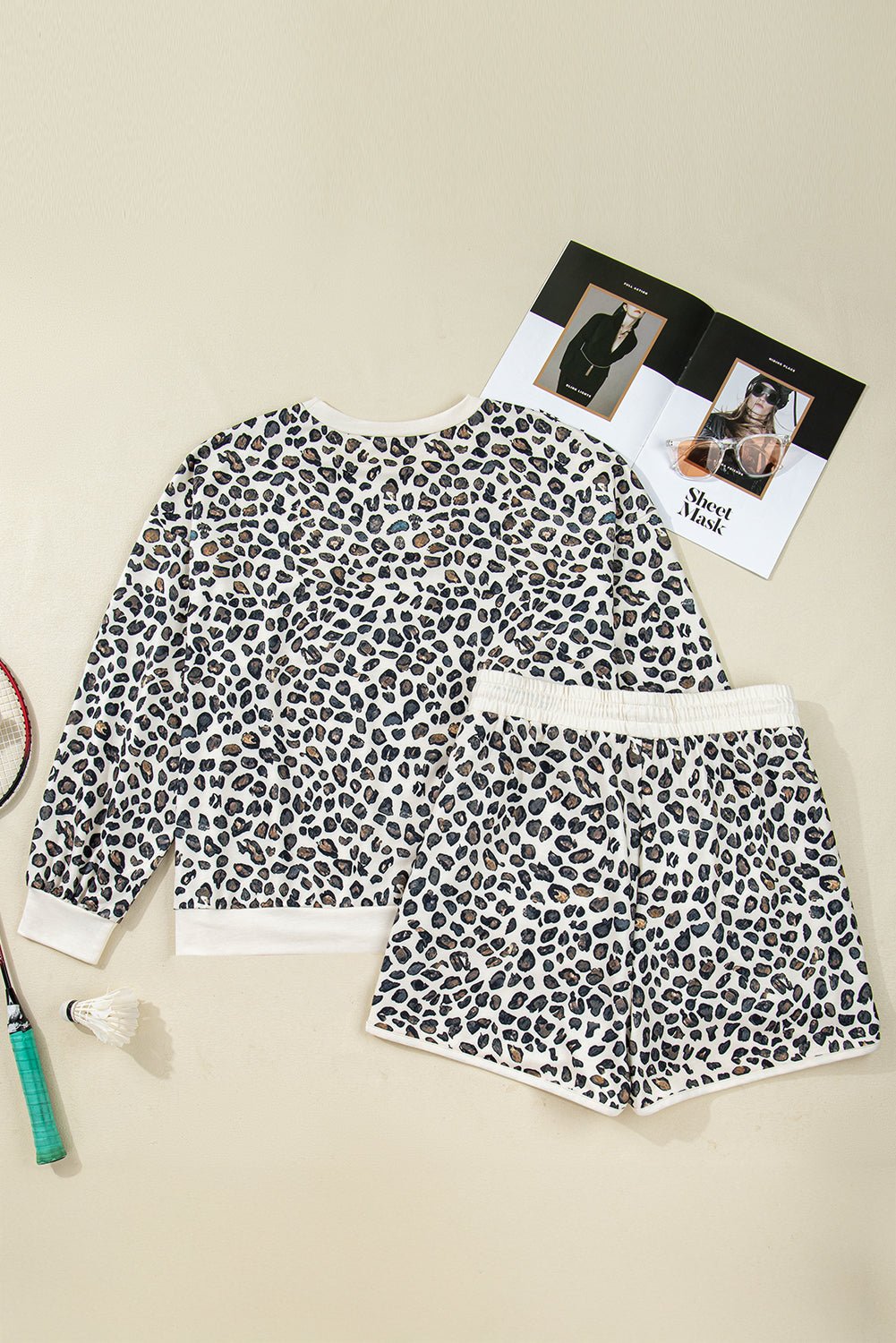 Plus Size Leopard Pullover and Shorts Set - Rooted & Reckless Co.