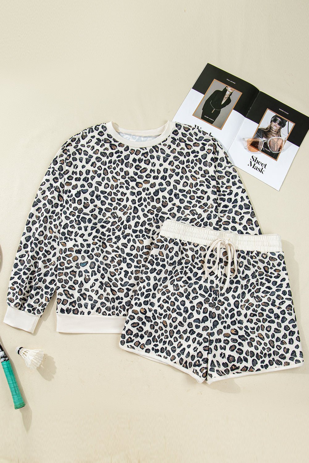 Plus Size Leopard Pullover and Shorts Set - Rooted & Reckless Co.