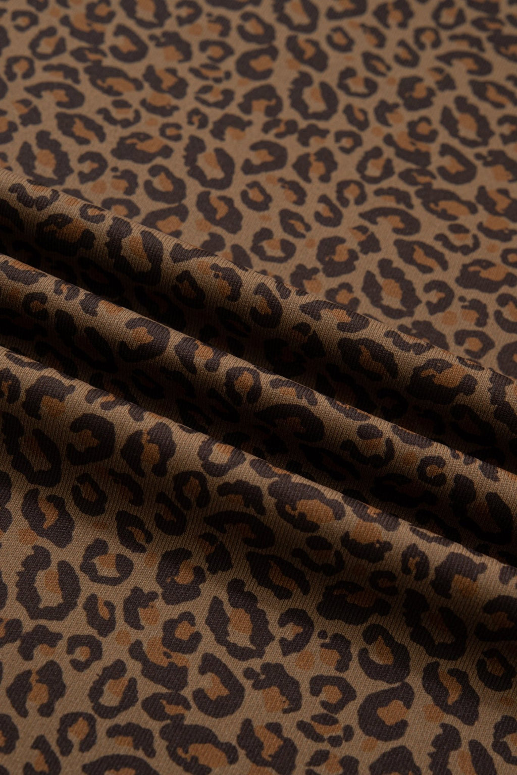 Plus Size Leopard Ribbed Trim Short Sleeve Tee - Rooted & Reckless Co.