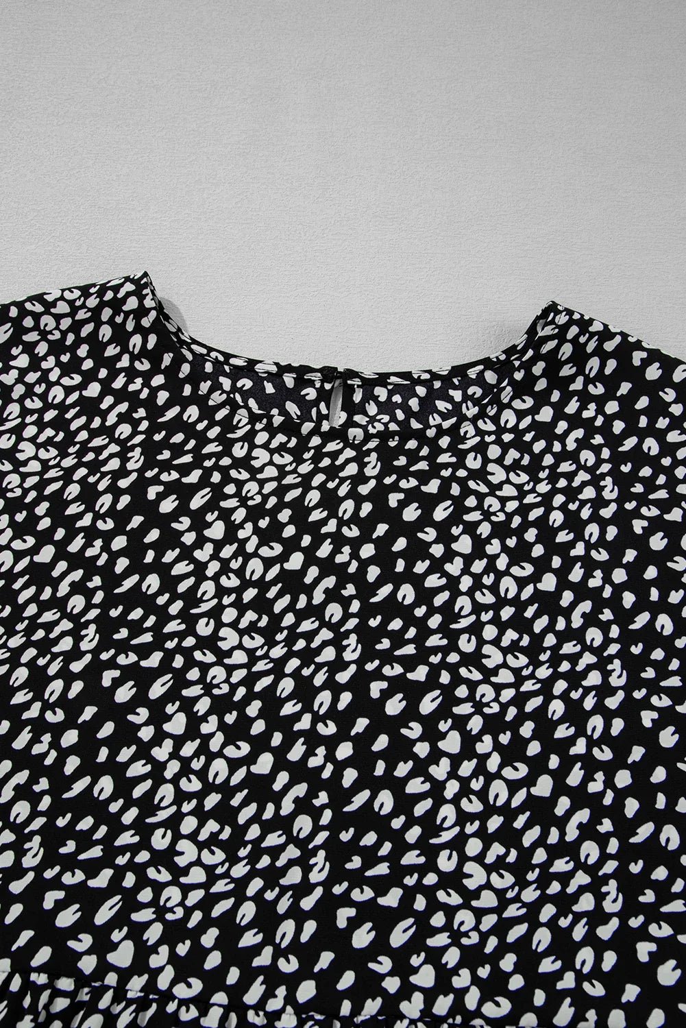 Plus Size Leopard Ruffle Tiered Keyhole Blouse - Rooted & Reckless Co.