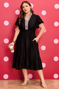 Plus Size Leopard Ruffle V-Neck Smocked Waist Dress - Rooted & Reckless Co.