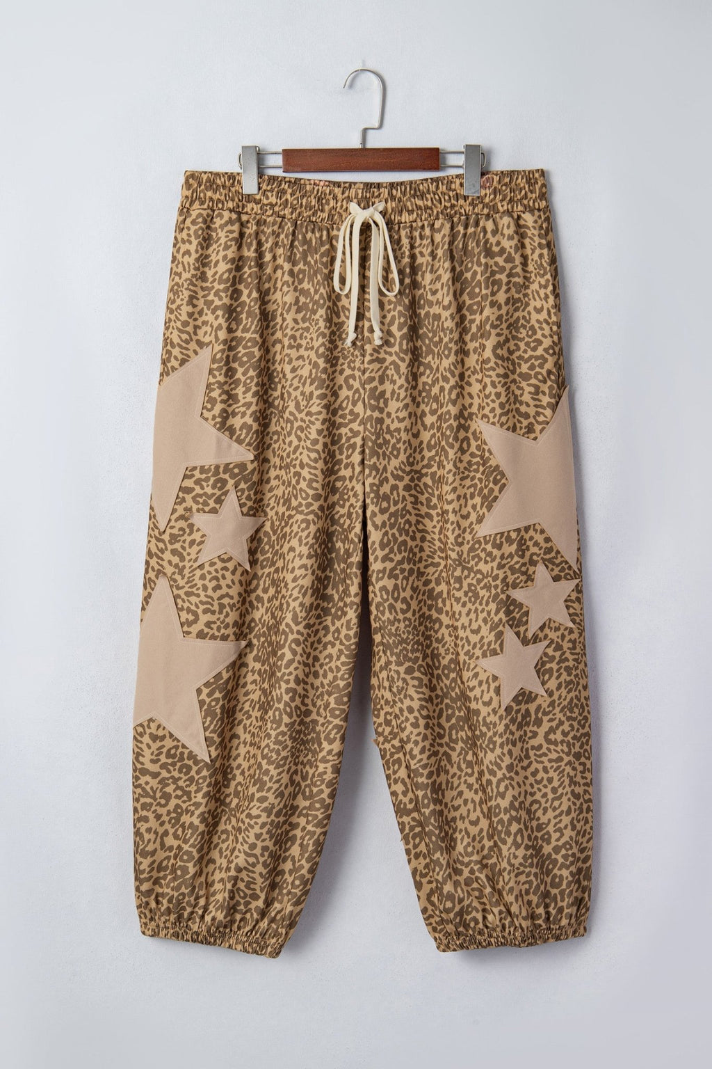 Plus Size Leopard Star Patch Jogger Pants - Rooted & Reckless Co.