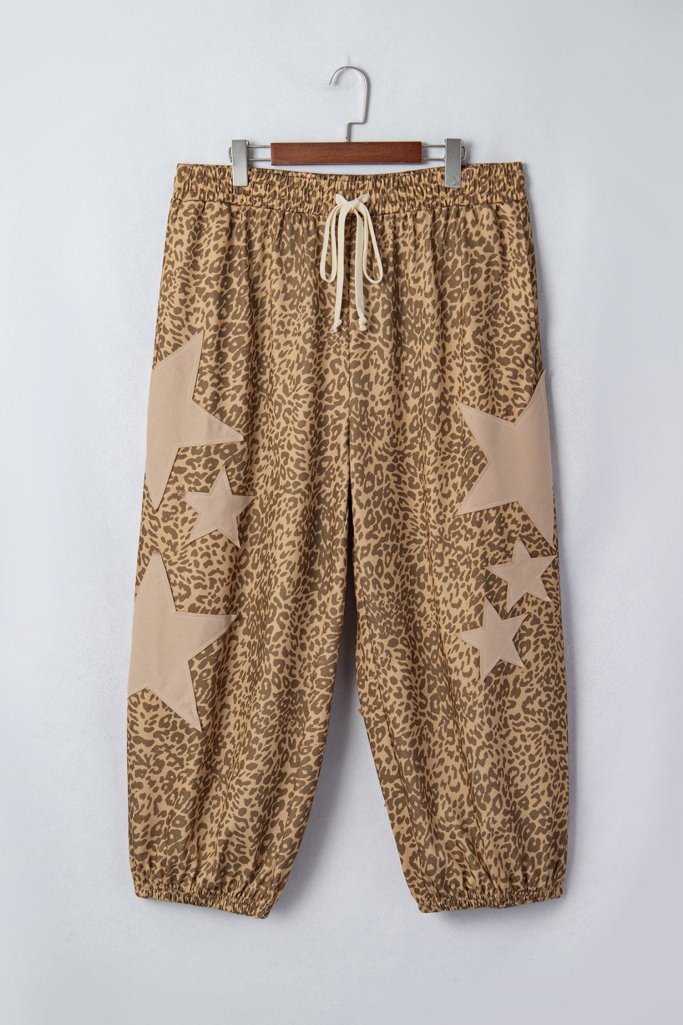 Plus Size Leopard Star Patch Jogger Pants - Rooted & Reckless Co.