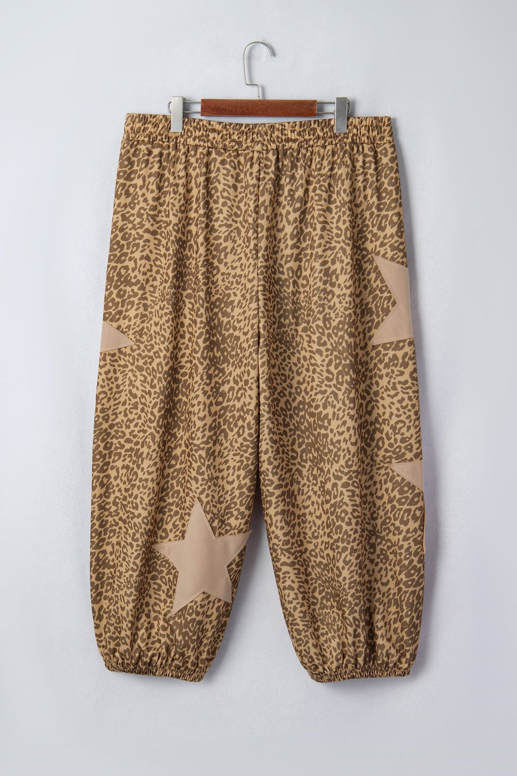 Plus Size Leopard Star Patch Jogger Pants - Rooted & Reckless Co.