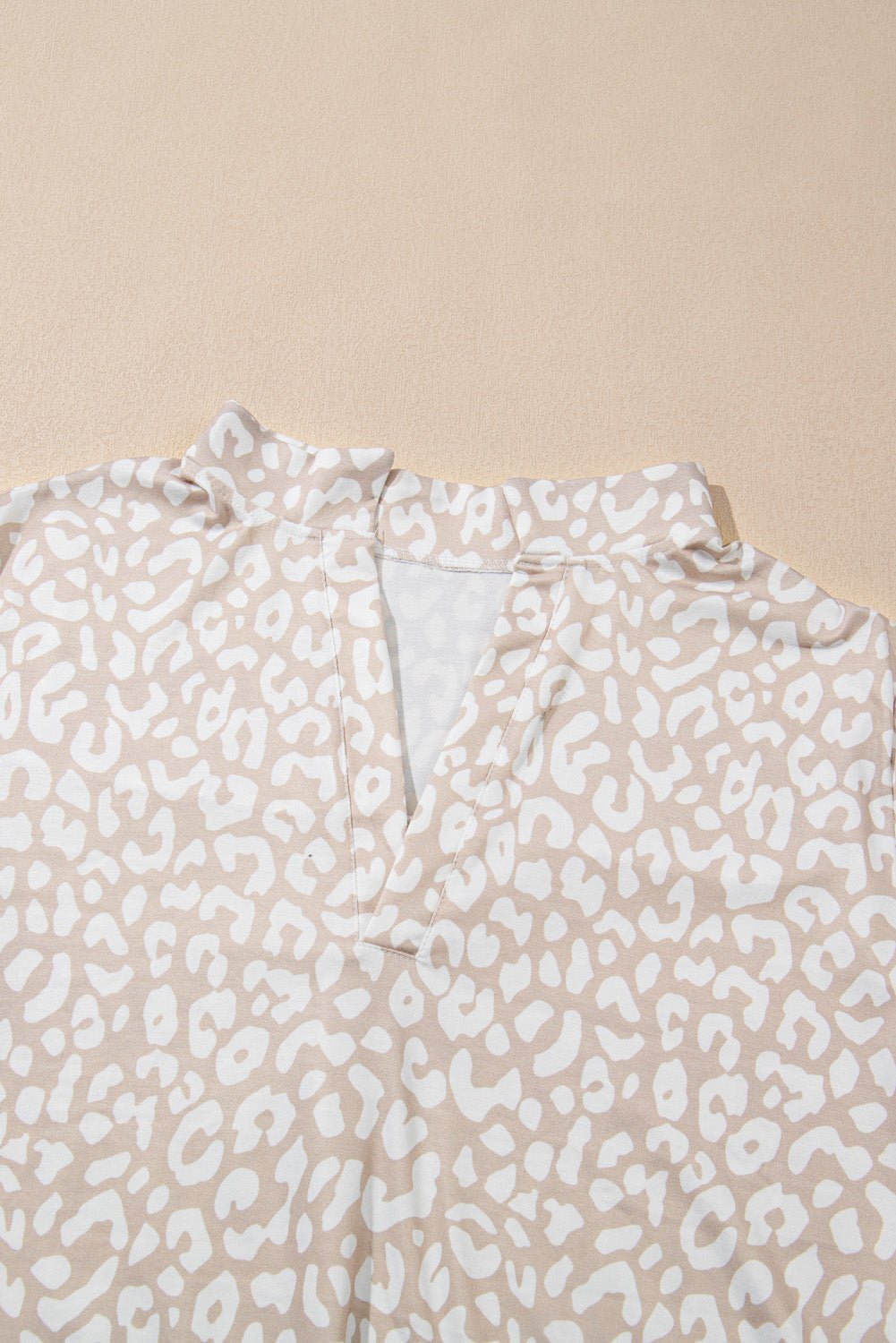 Plus Size Leopard Tab Sleeve V-Neck Top - Rooted & Reckless Co.
