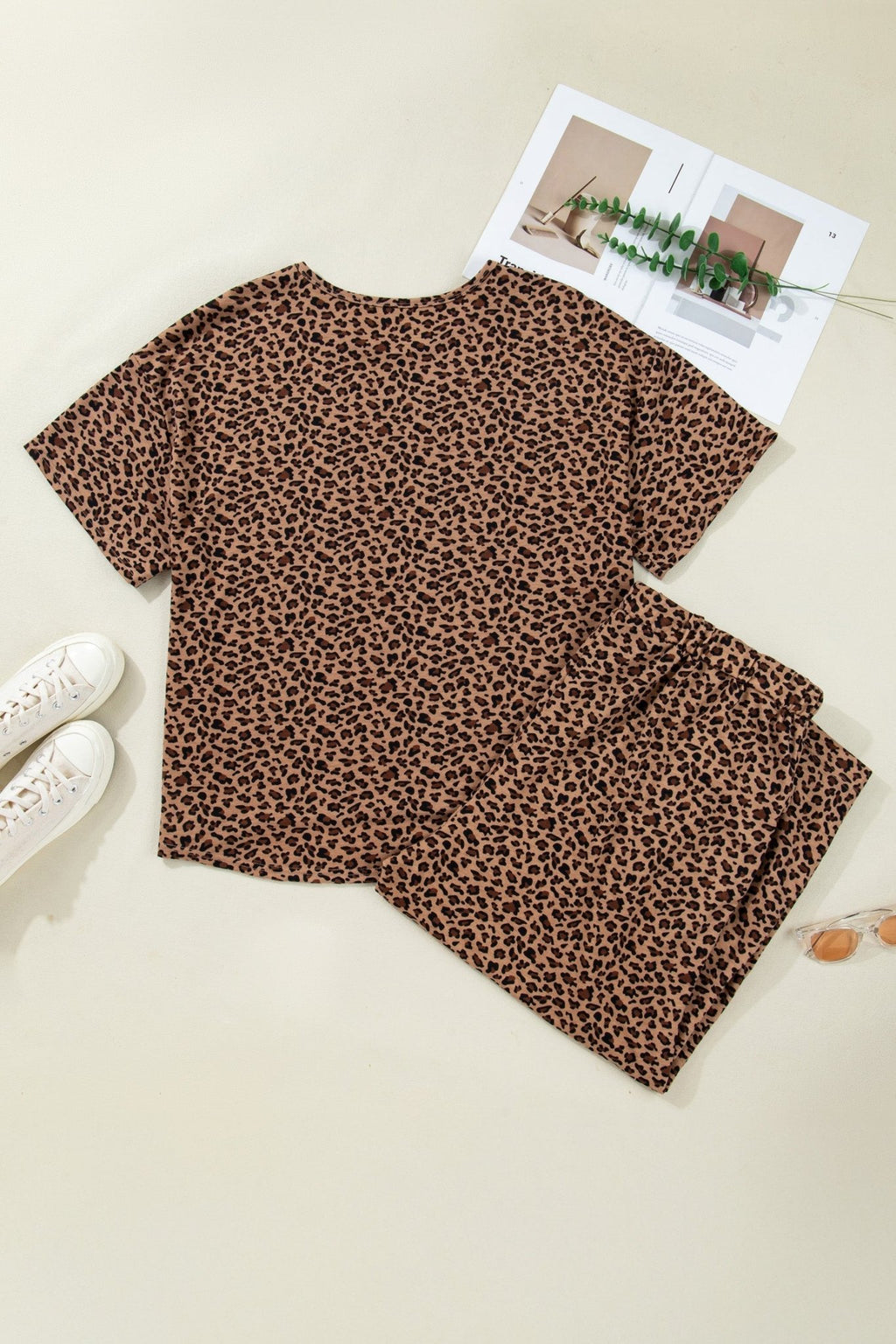 Plus Size Leopard Top & Pleated Pants Set - Rooted & Reckless Co.