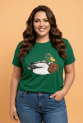 Plus Size Mallard Duck Faux Patchwork Graphic Tee - Rooted & Reckless Co.