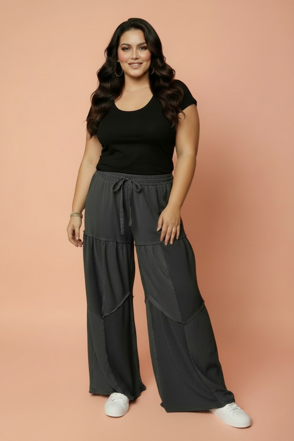 Plus Size Mineral Wash Exposed Seam Drawstring Pants - Rooted & Reckless Co.
