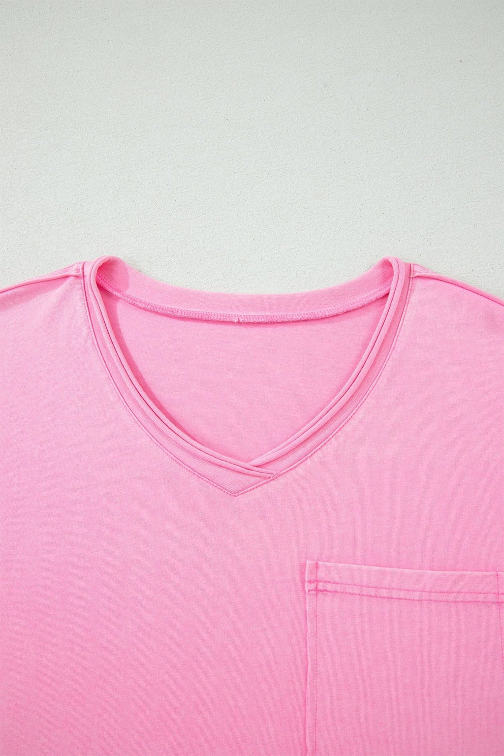 Plus Size Mineral Wash Raw Edge V-Neck Tee - Rooted & Reckless Co.