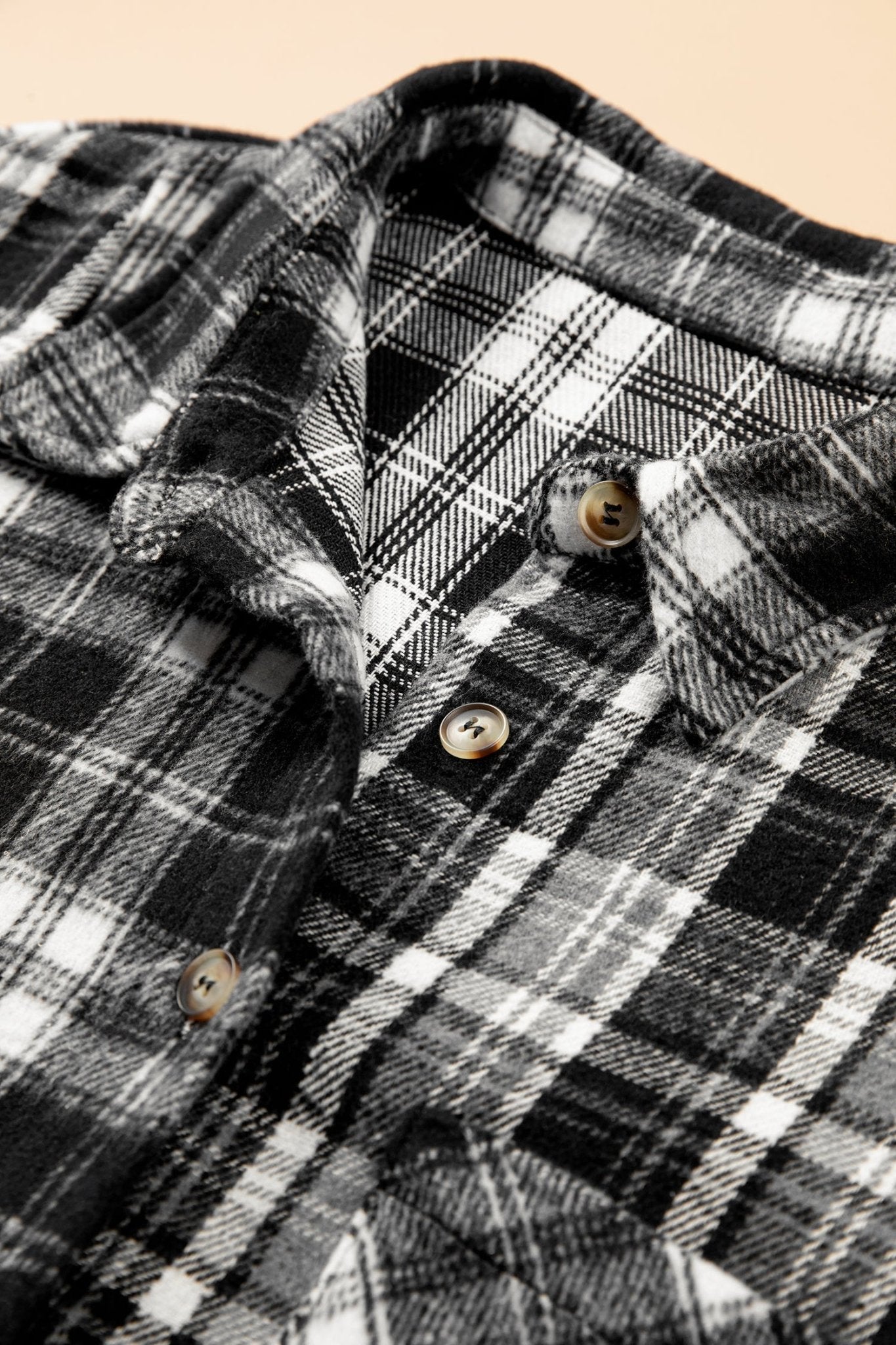 Plus Size Plaid Chest Pocket Long Sleeve Shacket - Rooted & Reckless Co.