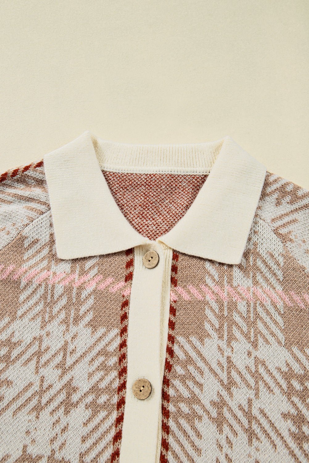 Plus Size Plaid Ribbed Trim Button Front Cardigan - Rooted & Reckless Co.