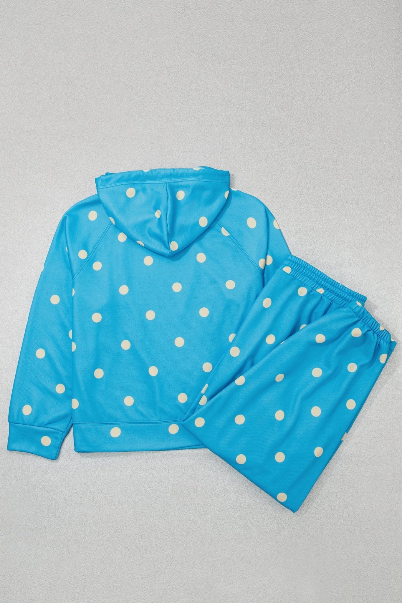 Plus Size Polka Dot Drawstring Hoodie & Pants Set - Rooted & Reckless Co.