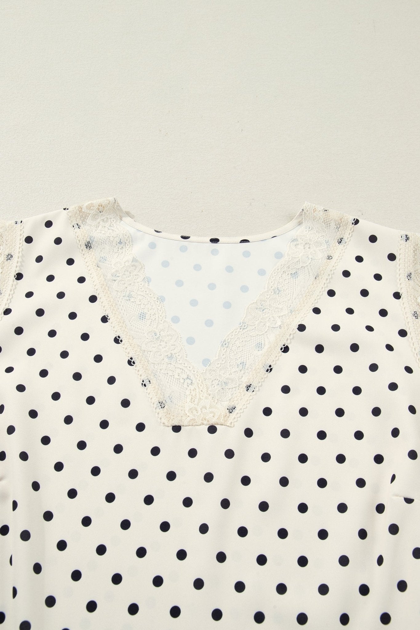 Plus Size Polka Dot Lace V-Neck Sleeveless Top - Rooted & Reckless Co.